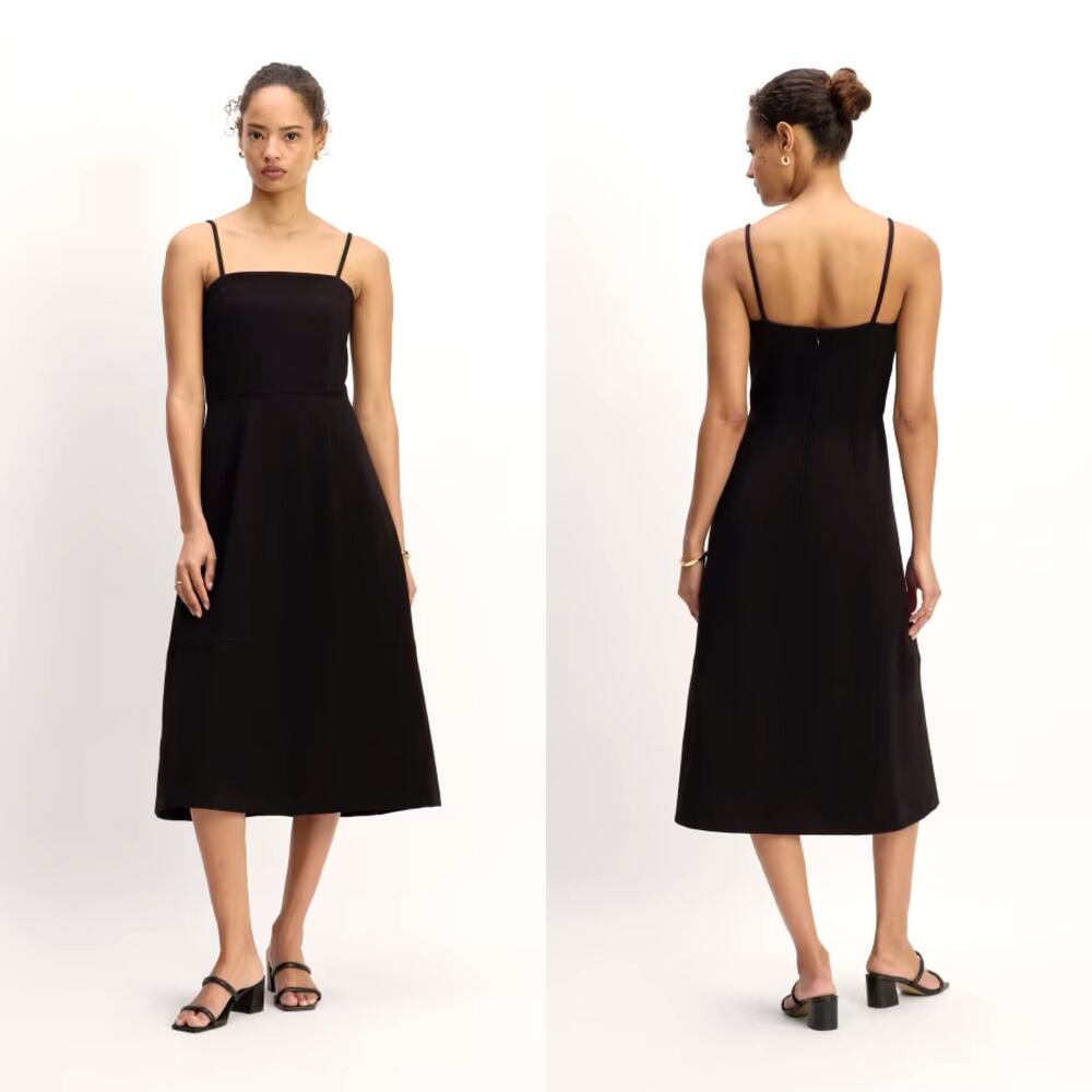 Everlane The Dream Everywhere Dress Ponte Knit Black Women's Large NWOT A-Line